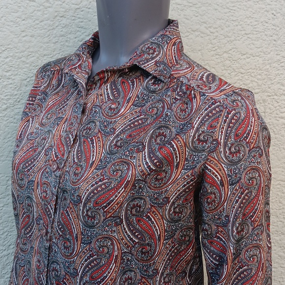 PINS AND NEEDLES (USA) LADIES VINTAGE PAISLEY BLOUSE/BUTTON DOWN LUXURY TOP - Picture 13 of 17